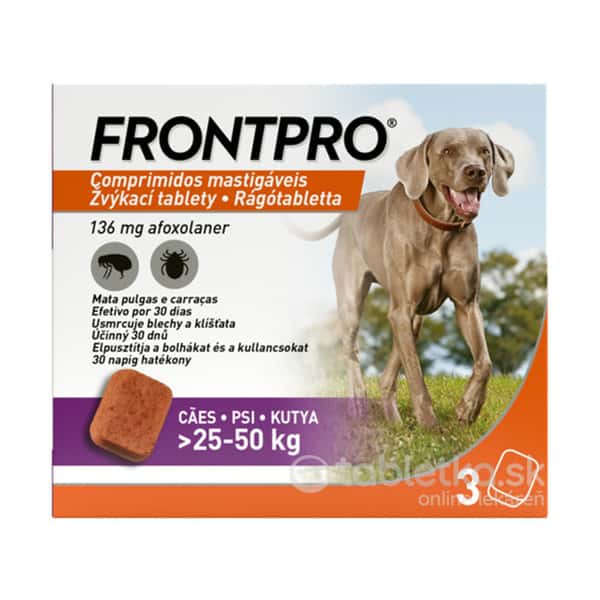 FRONTPRO 136mg žuvacie tablety pre psy 3ks 25-50kg