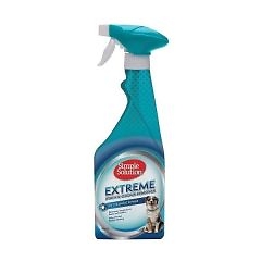 Fľaša Simple Solution EXTREME 750ml s rozprašovačom, na etikete je obrázok psa.