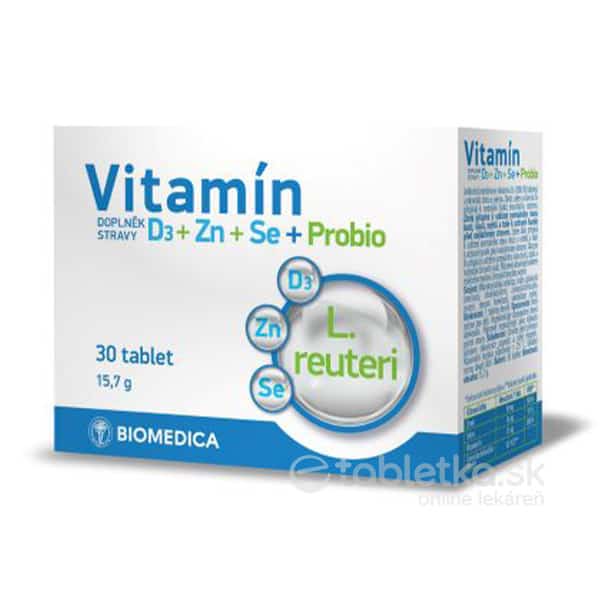 E-shop BIOMEDICA Vitamín D3 + Zn + Se + Probio 30tbl