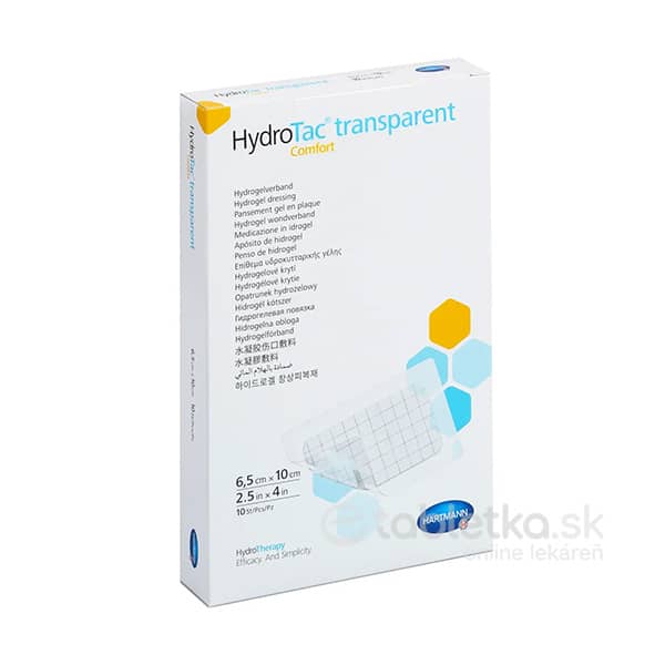 HydroTac Transparent Comfort hydrogél. krytie 6,5x10cm 10ks