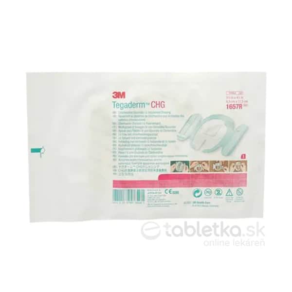 E-shop 3M TEGADERM CHG 1657R [SelP] 8,5cm x 11,5cm, transparentné, antimikrobiálne krytie 1x1 ks