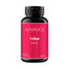 Čierna fľaša s červenou etiketou ADVANCE Tribul 60 kapsúl, obsah balenia je 60 kapsúl.