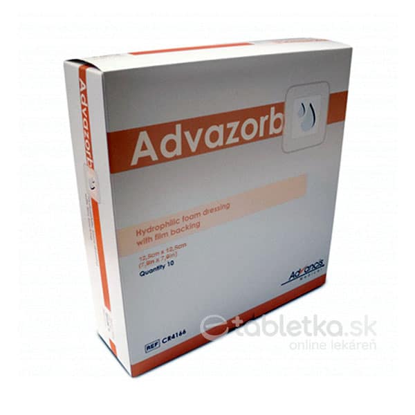 E-shop ADVAZORB krytie na rany hydrofilné penové 12,5x12,5 cm, 1x10 ks