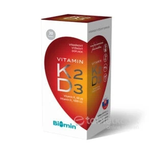 BIOMIN VITAMIN K2 + D3 1000 I.U. 30 kapsúl