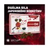 Balenie Barny's Koenzým Q10 dual 60mg 30 kapsúl s kapsulami, zvýraznený slovenský text o dvojitom účinku a japonskom enzýme.