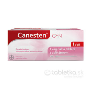 Canesten GYN 1 deň vaginálna tableta 500 mg, 1 ks s aplikátorom, antimykotikum pre gynekologické použitie.