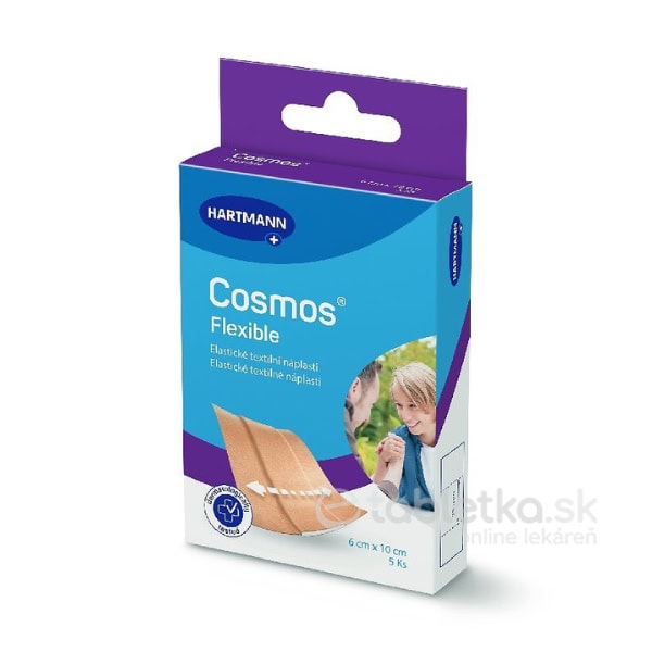 COSMOS Pružná náplasť na rany elastická textilná (6x10 cm) - 5 ks