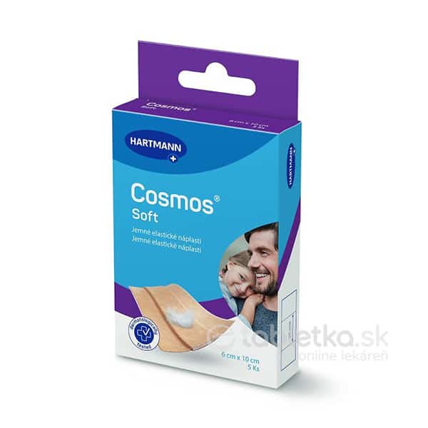 COSMOS Jemná náplasť na rany z netkanej textílie, pre citlivú pokožku (6x10cm) - 5 ks