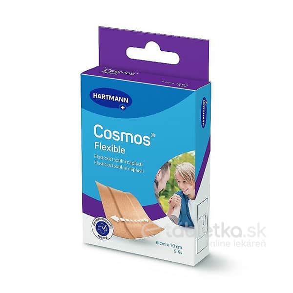 E-shop COSMOS Pružná náplasť na rany elastická textilná (6x10 cm) - 5 ks