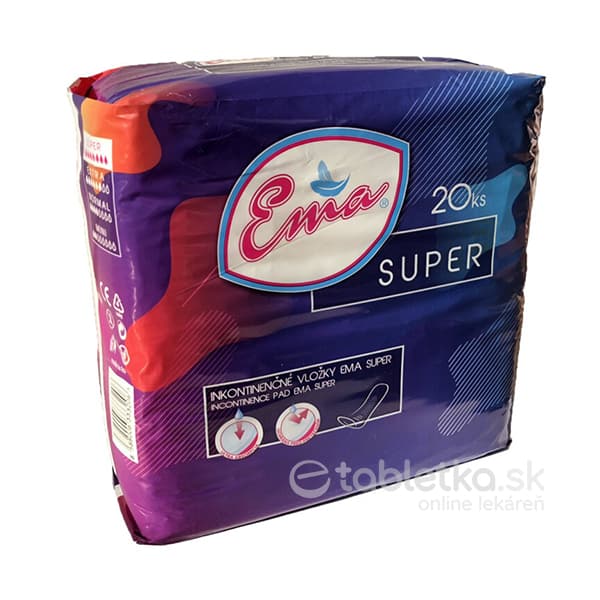 E-shop Ema Super vložky inkontinenčné, pre ženy 20 ks