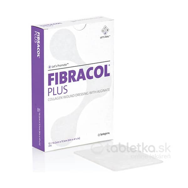 FIBRACOL PLUS kolagénový obväz s alginátom 10,2 cm x 11,1 cm 1x12 ks