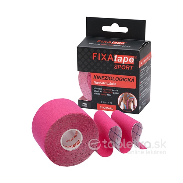 E-shop FIXAtape Sport Standard Kinesiology elastická tejpovacia páska ružová 5 cm x 5 m