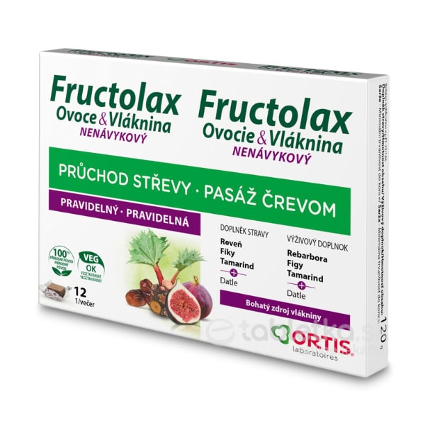Fructolax Ovocie a vláknina KOCKY 12 ks