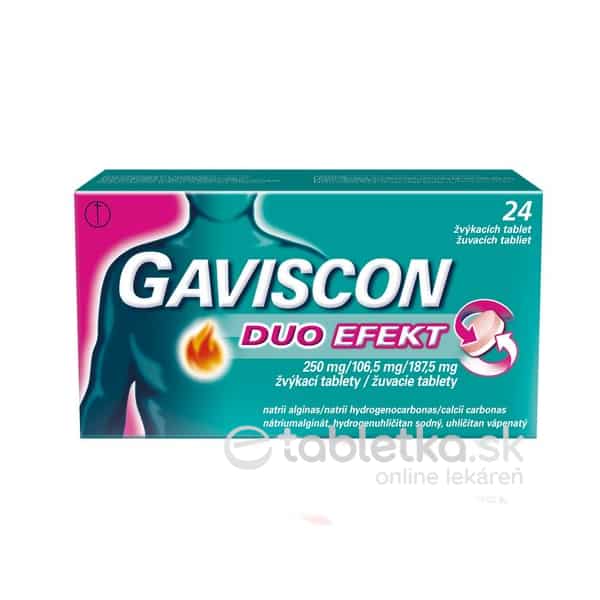 GAVISCON DUO EFEKT žuvacie tablety 24 tbl