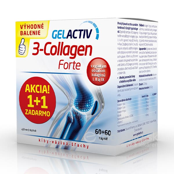 GELACTIV 3-Collagen Forte Akcia 1+1 60+60 cps zadarmo