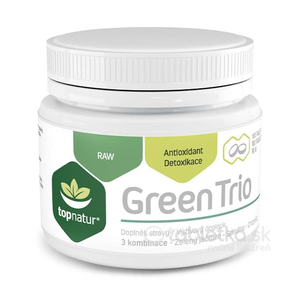 topnatur GREEN TRIO (spirulina, chlorella, zelený jačmeň) - 180 tbl