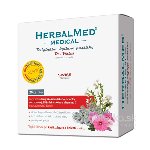 E-shop HERBALMED MEDICAL - Dr.Weiss - bylinné pastilky 20 ks