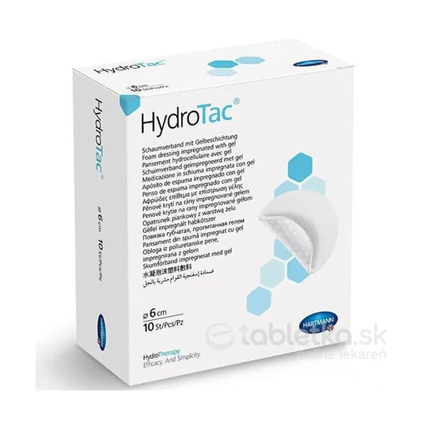 E-shop HydroTac - krytie na rany penové hydropolymérové impregnované gélom (6 cm round) 1x10 ks