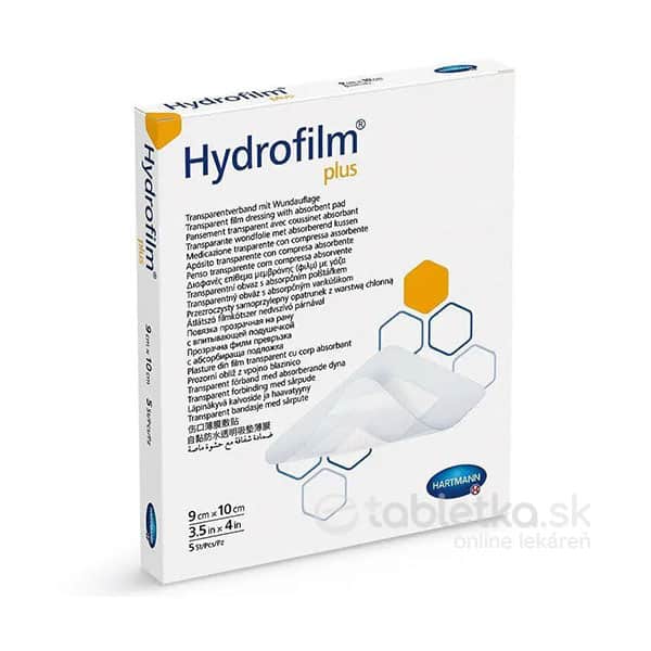 Hydrofilm Plus sterilný transparentný obväz s vankúšikom 9 x 10 cm 5 ks