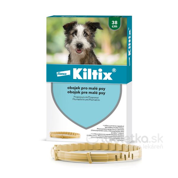 KILTIX Antiparazitný obojok pre malé psy 38cm