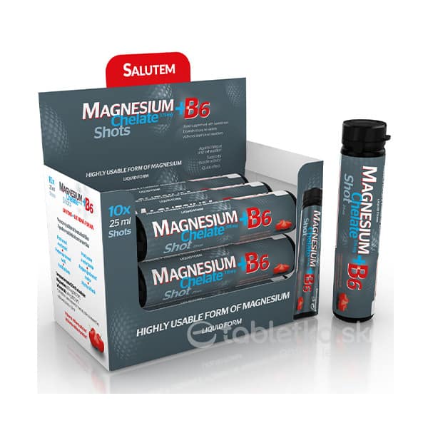 E-shop Magnesium Chelate + B6 cherry SALUTEM ampulky na pitie s višňovou príchuťou á 25 ml 10 ks