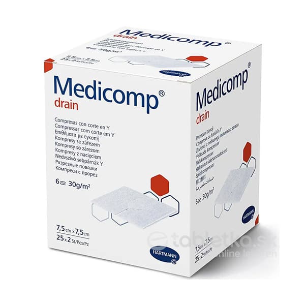 Medicomp Kompres ster. 7.5 x 7.5cm 25 x 2 ks