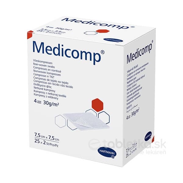 Medicomp Kompres ster. 7.5 x 7.5cm 25 x 2 ks