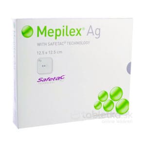 Mepilex Ag silikónový bakteriostatický obväz 12,5x12,5cm 5ks
