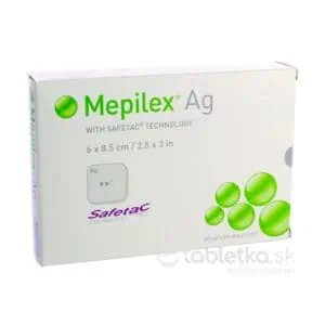 Mepilex Ag silikónový bakteriostatický obväz 6x8,5cm 5ks