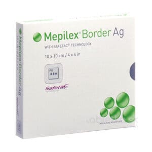 Mepilex Border Ag obväz silikónový antimikrób. 10x10cm 5ks