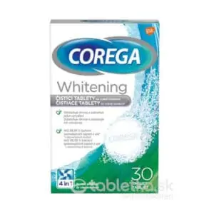 COREGA Whitening 30 čistiacich tabliet na zubné náhrady