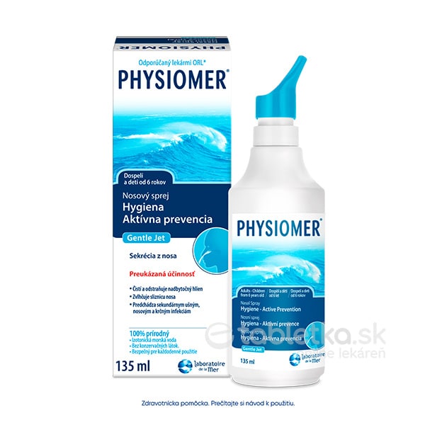 Physiomer Gentle Jet nosový sprej izotonický s obsahom morskej vody 135 ml