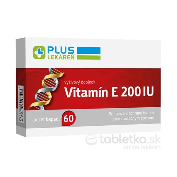 E-shop PLUS LEKÁREŇ Vitamín E 200, 60 kapsúl