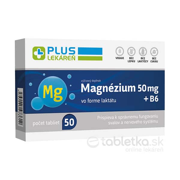 PLUS LEKÁREŇ Magnézium 50 mg + B6 50 tabliet