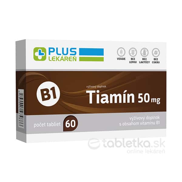 Plus lekáreň Tiamín 50 mg, 60 tbl