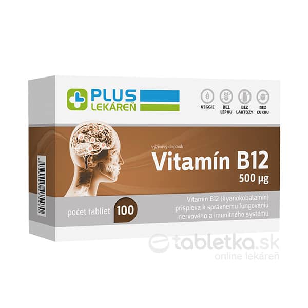 PLUS LEKÁREŇ Vitamín B12 500 µg tbl 100 tabliet
