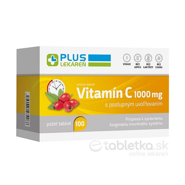 PLUS LEKÁREŇ Vitamín C 1000mg 100 tabliet