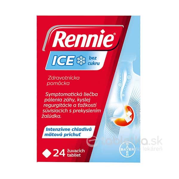 E-shop Rennie ICE bez cukru 24 žuvacích tabliet