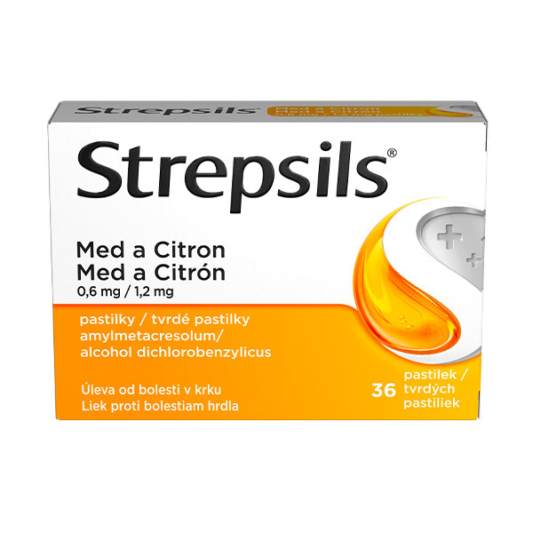 Strepsils Med a Citrón 36 pastiliek Strepsils Med a Citrón, 36 pastiliek s príchuťou citrónu a medu, balenie obsahuje 36 ks, obal v češtine a slovenčine.