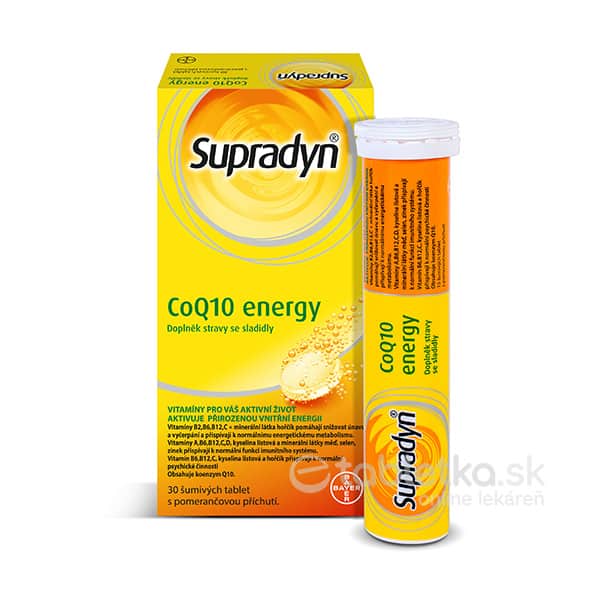 Supradyn CoQ10 energy s pomarančovou príchuťou 30 tabliet