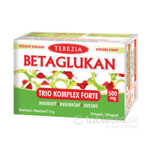 TEREZIA Betaglukan TRIO KOMPLEX FORTE 30cps je doplnok výživy s extraktmi z húb a ovsa na podporu organizmu.