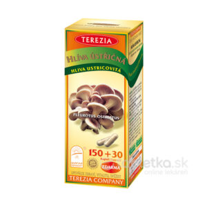 Balenie TEREZIA Hliva ustricovitá 150+30 kapsúl s vyobrazením produktu a slovenským textom na obale.