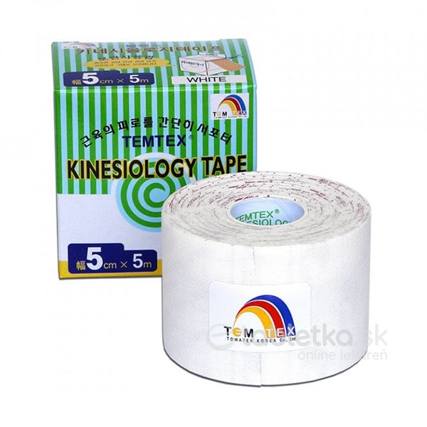 E-shop TEMTEX KINESOLOGY TAPE tejpovacia páska, 5 cm x 5 m, biela 1x1 ks