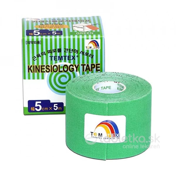 E-shop Tejpovacia páska TEMTEX KINESIO 5 cm x 5 m – zelená