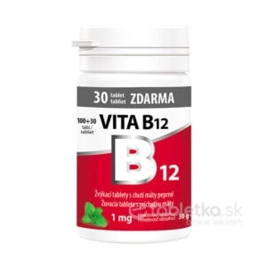 Vitabalans VITA B12 1mg žuvacie tablety s príchuťou mäty 100+30tbl