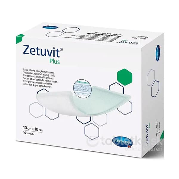 E-shop ZETUVIT Plus kompres nasiakavý sterilný (10x10 cm) 1x10 ks