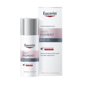 Eucerin ANTIPIGMENT nočný krém v bielom flakóne so strieborným vrchnáčikom