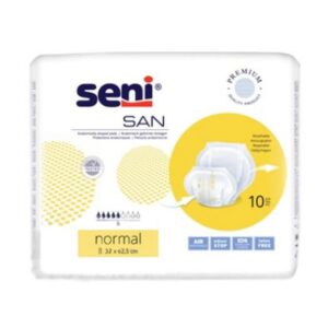 Balenie Seni SAN SENI Normal vkladacích plienok, 10 ks, 32 x 62,5 cm, s vlastnosťami air, odour stop a bez latexu.