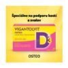 Krabica VIGANTOLVIT OSTEO 30 tabliet na kosti a svaly s D3, K2 a vápnikom na žltom podklade so slovenským textom.