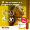 Žena s okuliarmi odpočíva na slnku a prezentuje WALMARK Omega-3 rybí olej FORTE vhodný pre tehotné ženy, bez lepku a farbív.